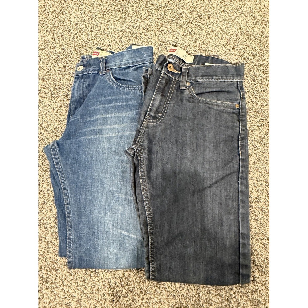Levi's Boys Jeans Lot of 2 Size 14 Regular 511 Slim Fit Blue Denim Bundle 27x27